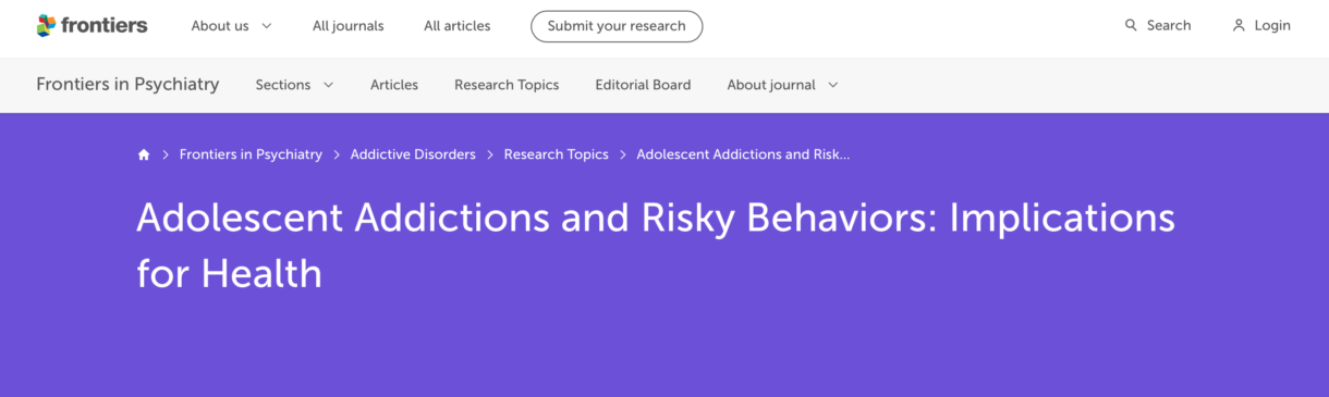 Adolescent Addictions and Risky Behaviors